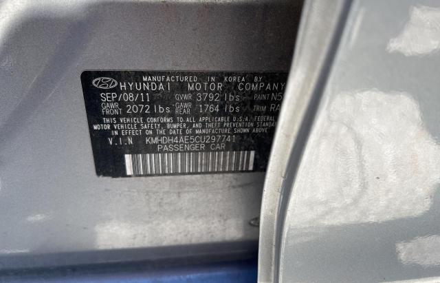 KMHDH4AE5CU297741 - 2012 HYUNDAI ELANTRA GLS SILVER photo 10