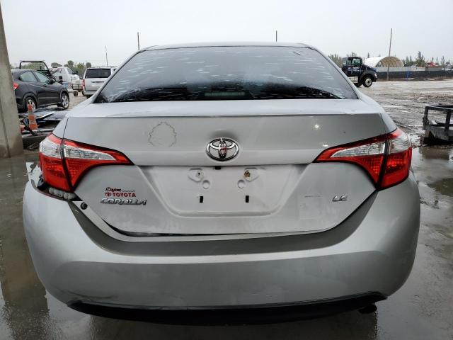 2T1BURHE6FC420135 - 2015 TOYOTA COROLLA L SILVER photo 6