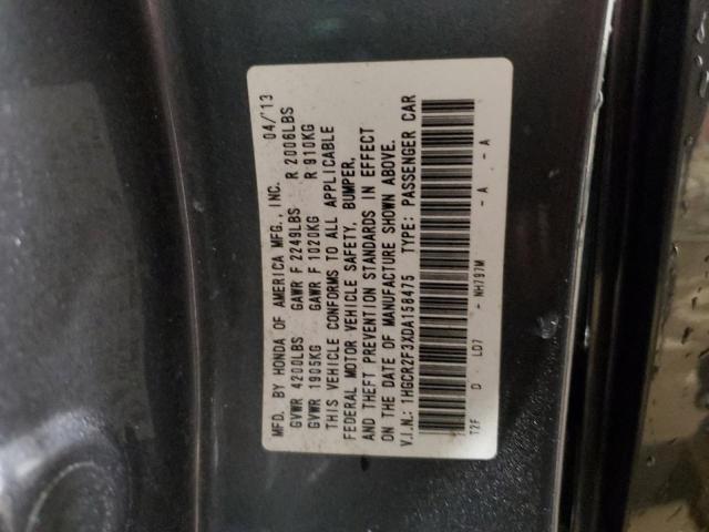 1HGCR2F3XDA158475 - 2013 HONDA ACCORD LX CHARCOAL photo 13