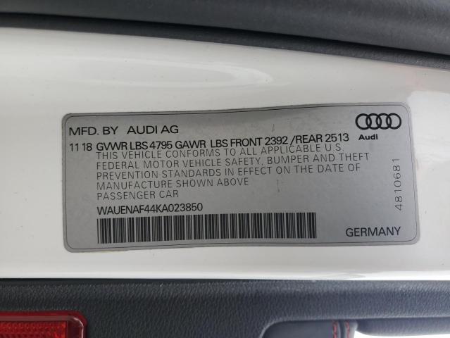 WAUENAF44KA023850 - 2019 AUDI A4 PREMIUM PLUS WHITE photo 12