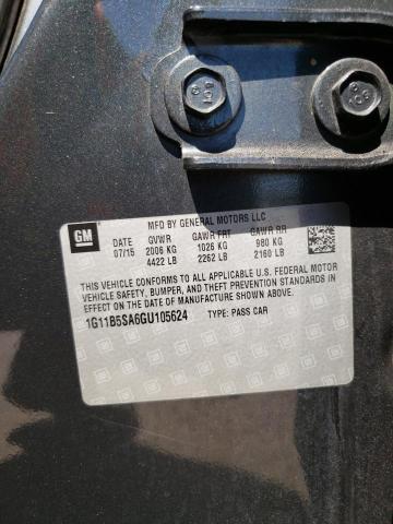 1G11B5SA6GU105624 - 2016 CHEVROLET MALIBU LIM LS GRAY photo 12