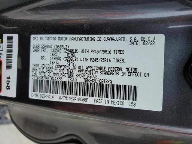 3TYSX5EN4NT011825 - 2022 TOYOTA TACOMA ACCESS CAB ნაცრისფერი ფოტო 13