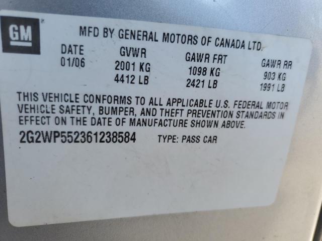 2G2WP552361238584 - 2006 PONTIAC GRAND PRIX 银色 照片 12