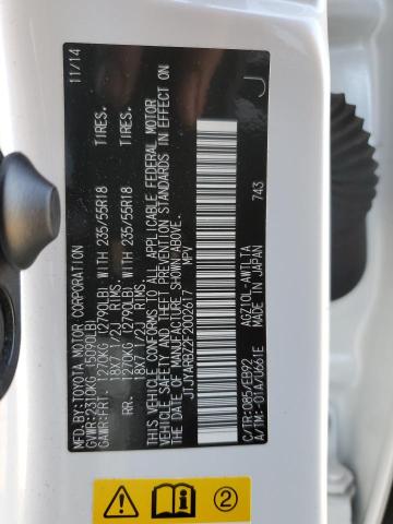 JTJYARBZ2F2002617 - 2015 LEXUS NX 200T WHITE photo 14