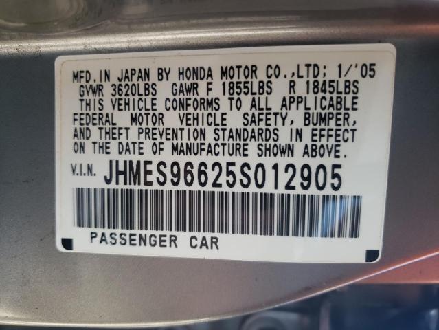 JHMES96625S012905 - 2005 HONDA CIVIC HYBRID BEIGE photo 12