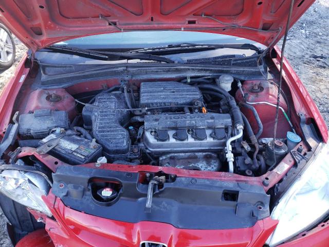 1HGES16355L008965 - 2005 HONDA CIVIC DX VP RED photo 11