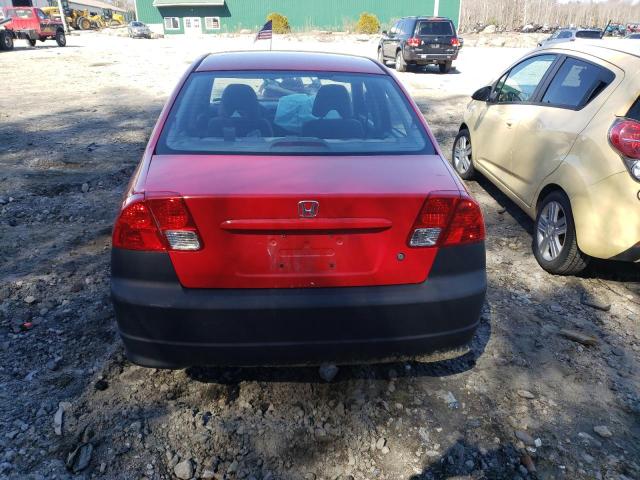 1HGES16355L008965 - 2005 HONDA CIVIC DX VP RED photo 6