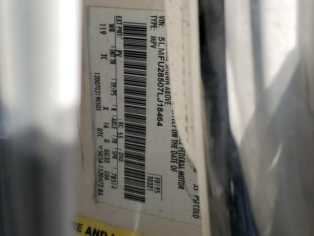 5LMFU28507LJ18464 - 2007 LINCOLN NAVIGATOR 白色 照片 12