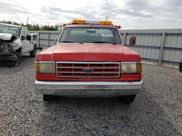 1FDKF37L6HNB09341 - 1987 FORD F-350 RED photo 5