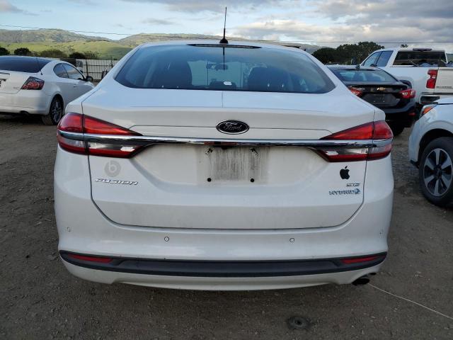 3FA6P0LU0JR204907 - 2018 FORD FUSION SE HYBRID WHITE photo 6