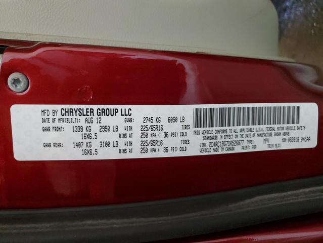 2C4RC1BG7DR526877 - 2013 CHRYSLER TOWN & COU TOURING წითელი ფოტო 14