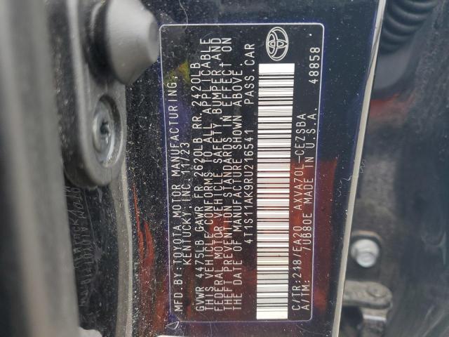 4T1S11AK9RU216541 - 2024 TOYOTA CAMRY SE NIGHT SHADE BLACK photo 13