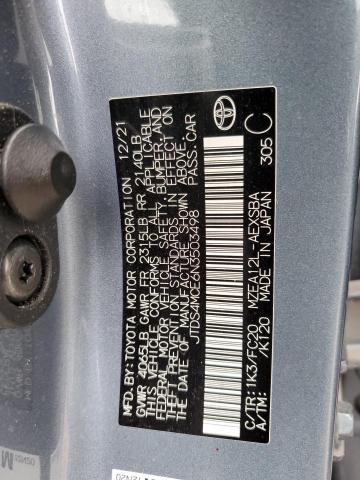 JTDS4MCE6N3503498 - 2022 TOYOTA COROLLA SE BLUE photo 12