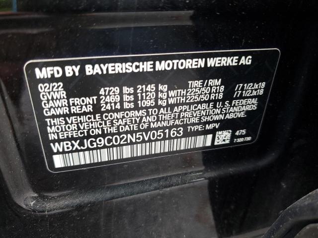 WBXJG9C02N5V05163 - 2022 BMW X1 XDRIVE28I BLACK photo 13