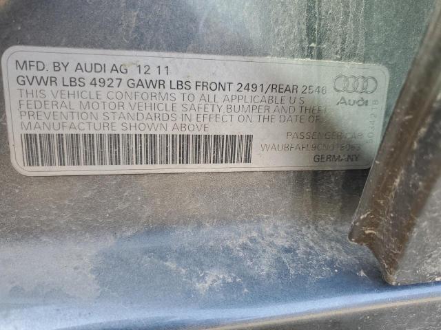 WAUBFAFL9CN018063 - 2012 AUDI A4 PREMIUM SILVER photo 12