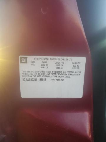 2G2WS522541135845 - 2004 PONTIAC GRAND PRIX GT2 მუქწითელი ფოტო 12