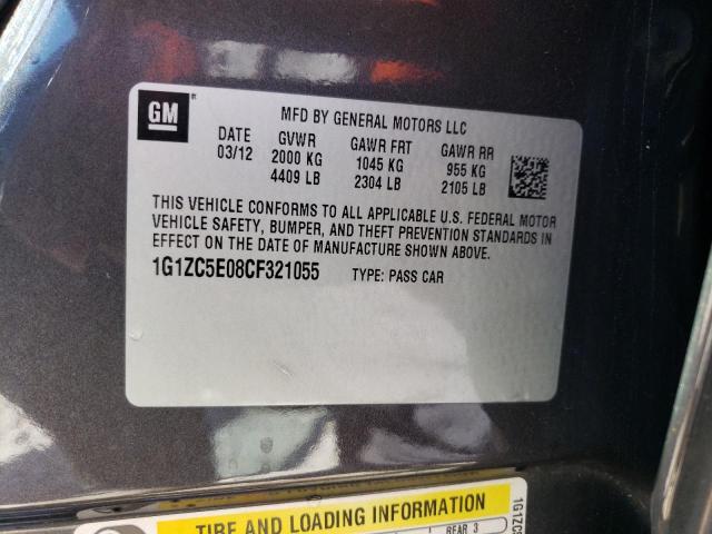 1G1ZC5E08CF321055 - 2012 CHEVROLET MALIBU 1LT GRAY photo 12