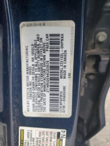 2T1KR32E94C223576 - 2004 TOYOTA COROLLA MA XR BLUE photo 13