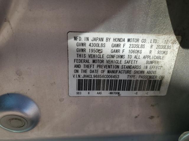 JH4CL96856C006453 - 2006 ACURA TSX GRAY photo 12