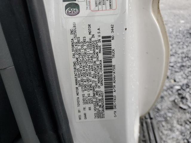 5TETU62N25Z064657 - 2005 TOYOTA TACOMA PRERUNNER ACCESS CAB WHITE photo 12