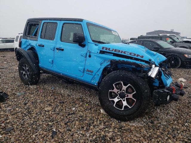 1C4HJXFN6MW624643 - 2021 JEEP WRANGLER RUBICON BLUE photo 4