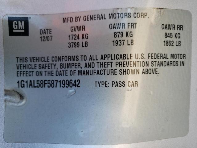 1G1AL58F587199642 - 2008 CHEVROLET COBALT LT GRAY photo 13