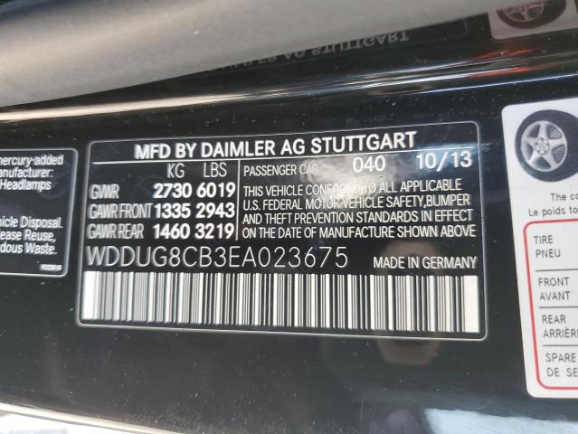 WDDUG8CB3EA023675 - 2014 MERCEDES-BENZ S 550 BLACK photo 12