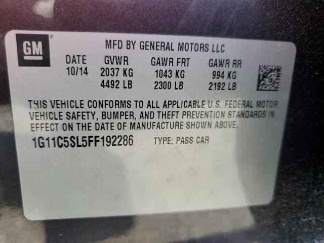 1G11C5SL5FF192286 - 2015 CHEVROLET MALIBU 1LT 棕色 照片 12