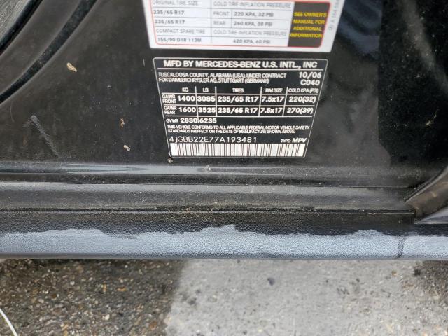 4JGBB22E77A193481 - 2007 MERCEDES-BENZ ML 320 CDI BLACK photo 13