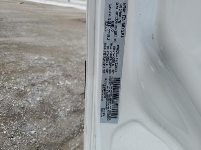 ZFBERFAB8J6J57078 - 2018 RAM PROMASTER WHITE photo 12