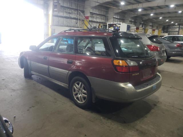 4S3BH665427607567 - 2002 SUBARU LEGACY OUTBACK BURGUNDY photo 2