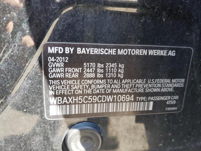 WBAXH5C59CDW10694 - 2012 BMW 528 XI BLACK photo 12