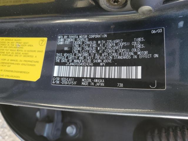 JTJHA31U340024346 - 2004 LEXUS RX 330 CHARCOAL photo 13