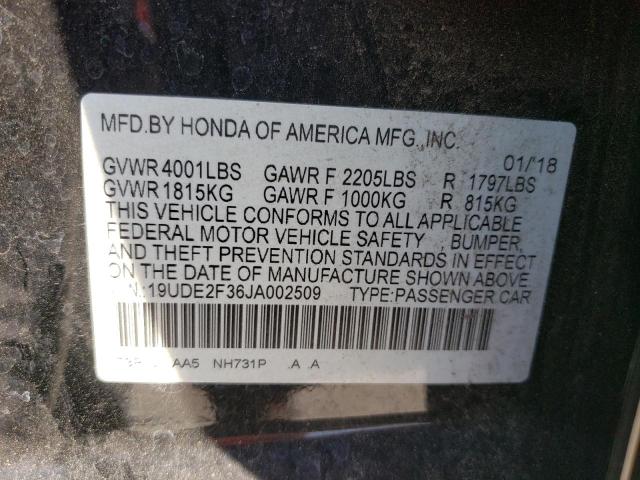 19UDE2F36JA002509 - 2018 ACURA ILX BASE WATCH PLUS BLACK photo 12