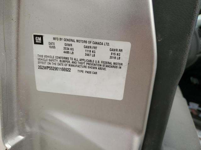 2G2WP552961166922 - 2006 PONTIAC GRAND PRIX 银色 照片 12