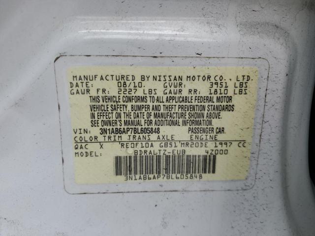 3N1AB6AP7BL605848 - 2011 NISSAN SENTRA 2.0 WHITE photo 12