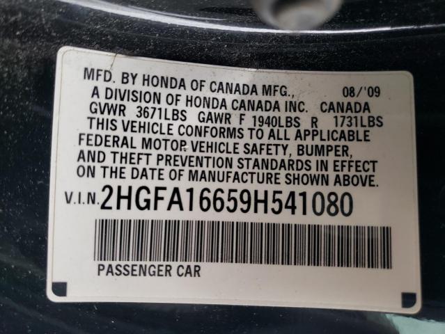 2HGFA16659H541080 - 2009 HONDA CIVIC LX-S Qara foto 12