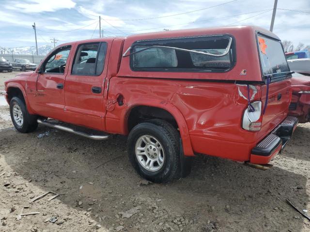 1B7HG38N02S539418 - 2002 DODGE DAKOTA QUAD SPORT RED photo 2