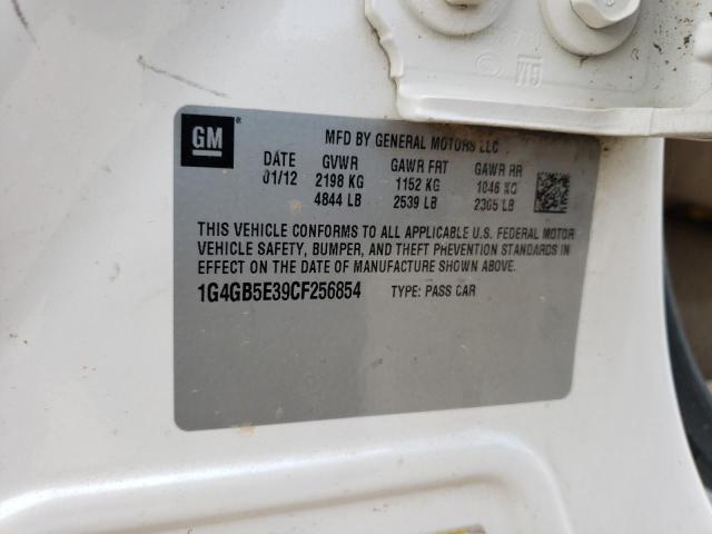 1G4GB5E39CF256854 - 2012 BUICK LACROSSE CONVENIENCE Ağ foto 10