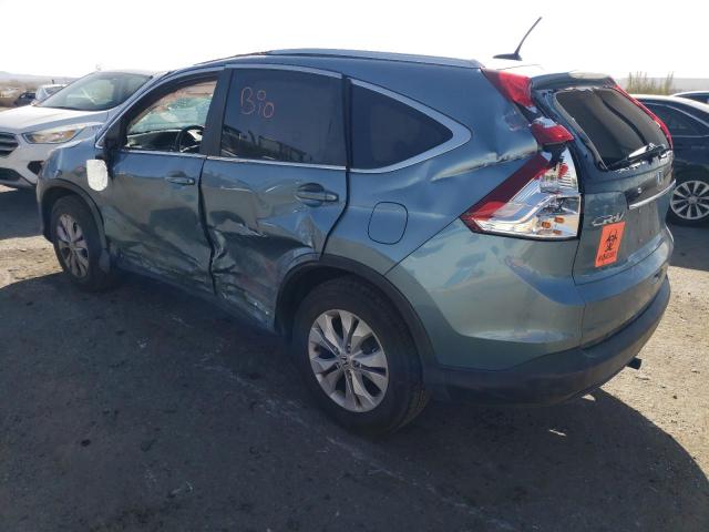 2HKRM4H76EH720692 - 2014 HONDA CR-V EXL BLUE photo 2