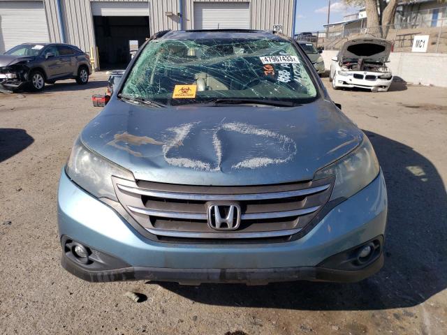 2HKRM4H76EH720692 - 2014 HONDA CR-V EXL BLUE photo 5