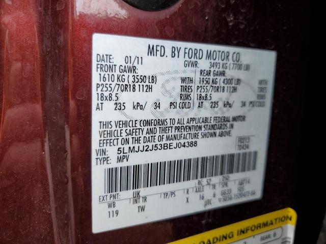 5LMJJ2J53BEJ04388 - 2011 LINCOLN NAVIGATOR ბურგუნდია ფოტო 13