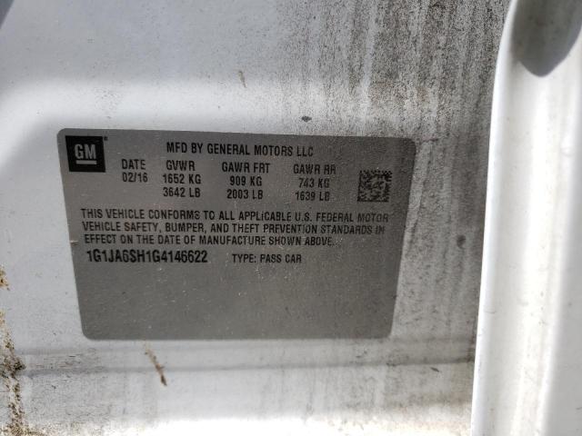 1G1JA6SH1G4146622 - 2016 CHEVROLET SONIC LS WHITE photo 12