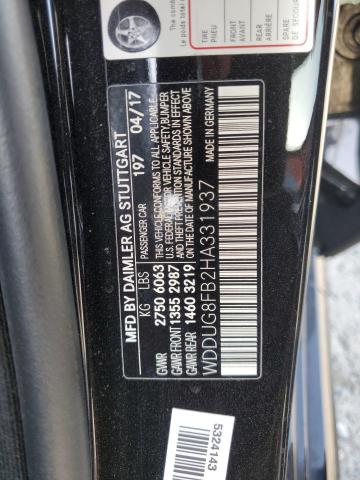 WDDUG8FB2HA331937 - 2017 MERCEDES-BENZ S 550 4MATIC BLACK photo 12
