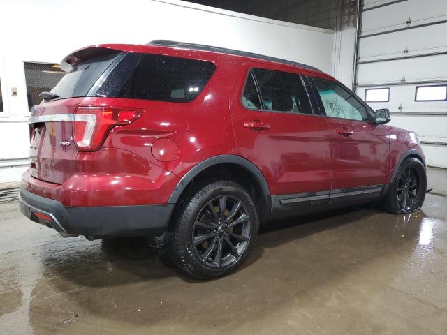 1FM5K8D82HGA15483 - 2017 FORD EXPLORER XLT RED photo 3