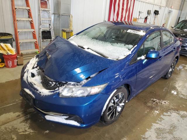 19XFB2F82DE074160 - 2013 HONDA CIVIC EX BLUE photo 1