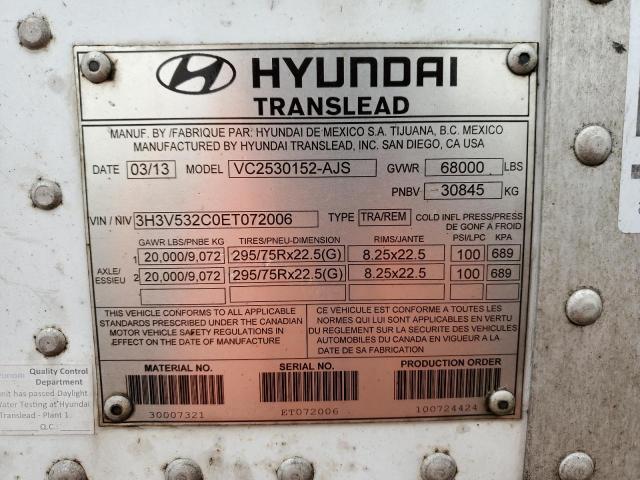 3H3V532C0ET072006 - 2014 HYUNDAI HT WHITE photo 10