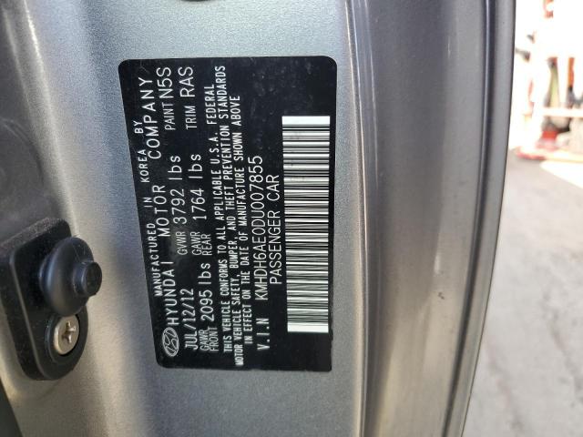 KMHDH6AE0DU007855 - 2013 HYUNDAI ELANTRA CO GS SILVER photo 12