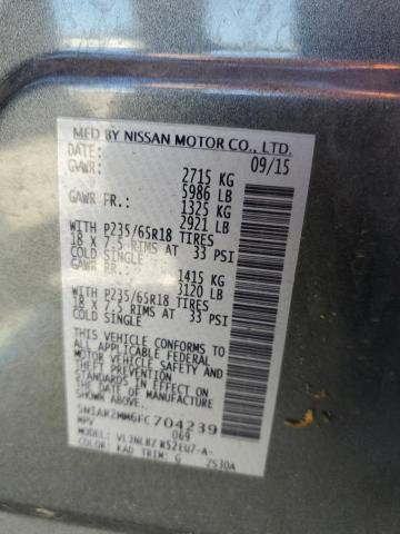 5N1AR2MM6FC704239 - 2015 NISSAN PATHFINDER S 石墨色 照片 12