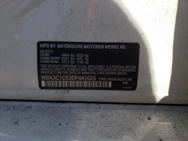 WBA3C1C53DF441025 - 2013 BMW 328 I SULEV WHITE photo 12